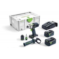 FESTOOL PDC 18/4 Li 5.2-Plus smūginis gręžtuvas - suktuvas 2x5.2 Ah